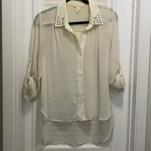 Honey Sans Souci off white blouse size M